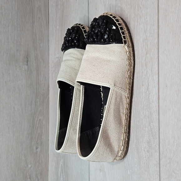 Sam Edelman Women's Linda Beige & Black Espadrilles Loafer Slip On Shoes 8 - Picture 2 of 13